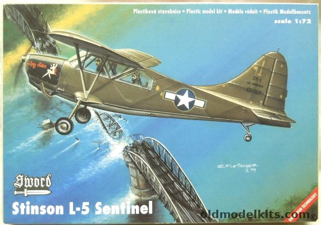 Sword 1/72 Stinson L-5 (Consolidated OY-1) Sentinel - VMO-4/VMO-5 'Lady Satan' from Iwo Jima / 153rd Liaison Sq on Attachment to US 1st Army Normandie 1944, KPS 72004 plastic model kit